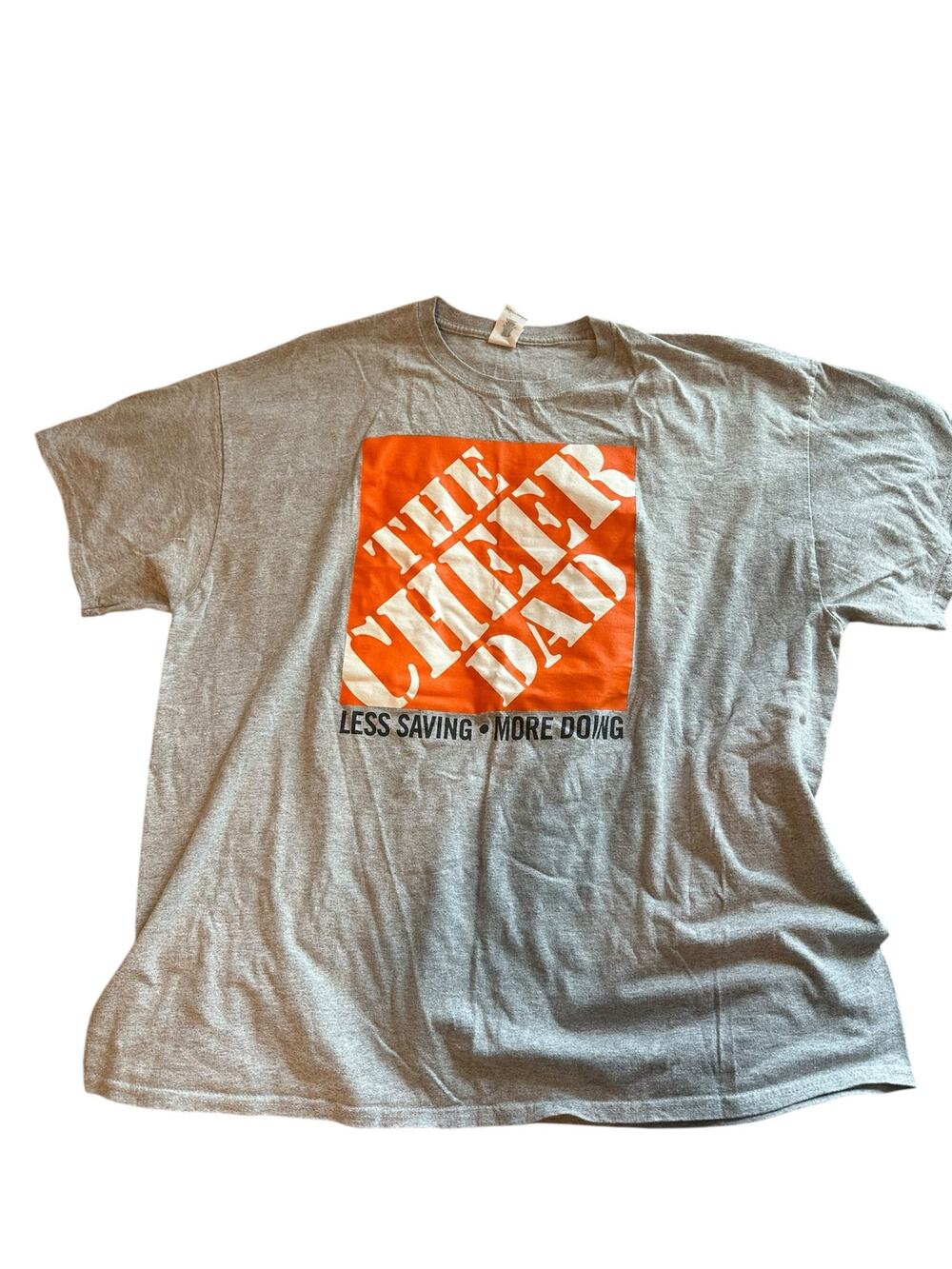 The Cheer Dad Gray Orange Graphic Short Sleeve Crew Neck T-Shirt Men's Size 2XL